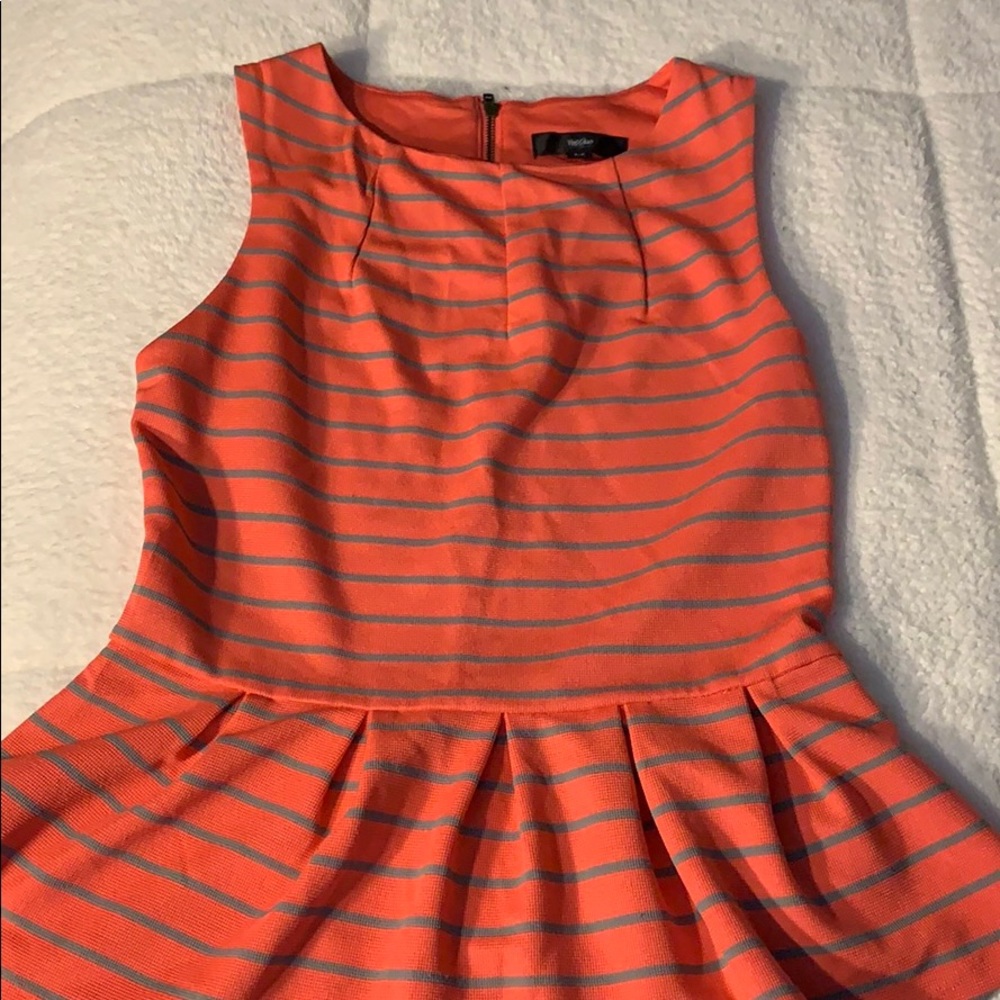 Coral and grey peplum top